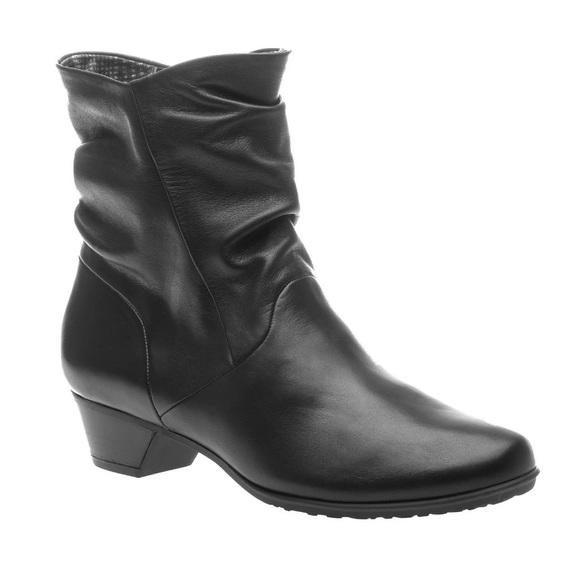 ABEO Malia Neutral Ankle Boots in Black grain leather comfy western womens 6.5N - Picture 1 of 11
